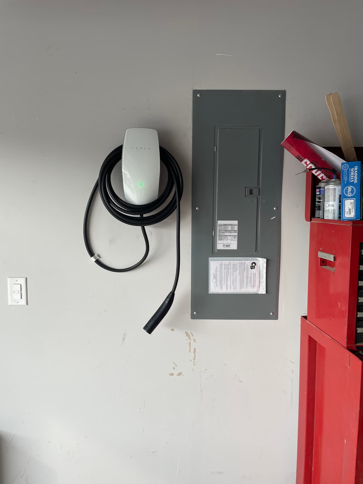 Tesla Wall Connector installed in a Prosper, TX garage
